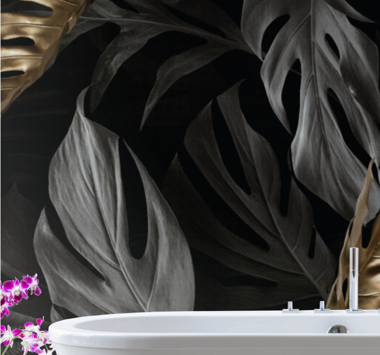 Mural de parede natureza conceitos de folhas tropicais - TenStickers