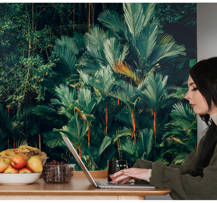 Mural de parede natureza folhagem de palmeira exótica - TenStickers