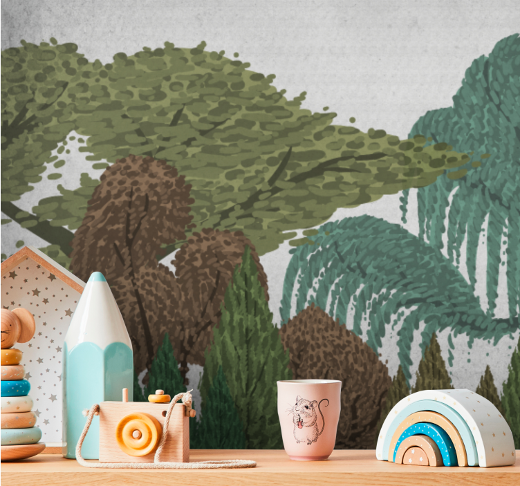 Mural de parede natureza paisagem de folhagens vibrantes - TenStickers