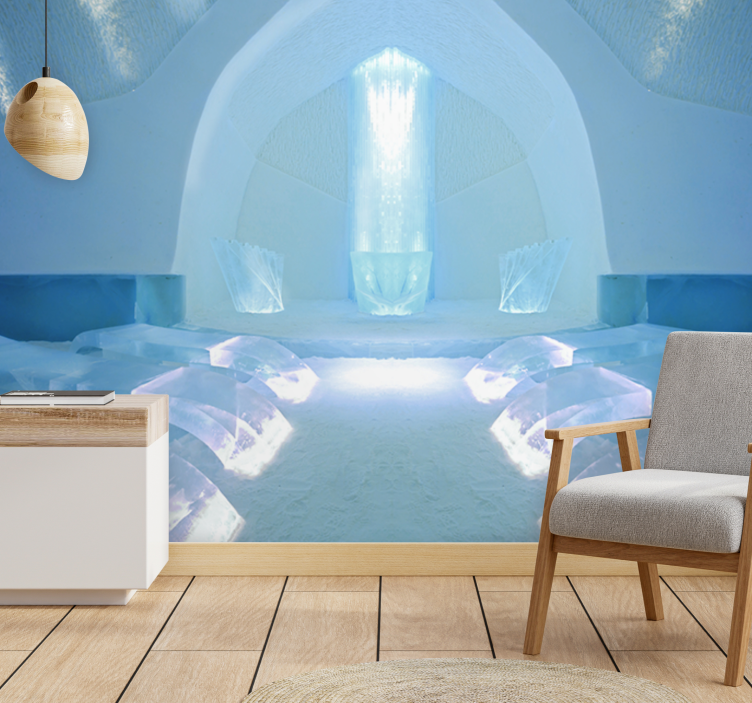 Mural de parede natureza santuário de cristal de gelo - TenStickers
