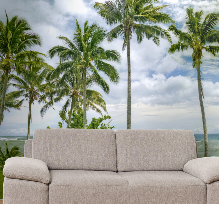 Mural de parede natureza vista de palmas tropicais - TenStickers