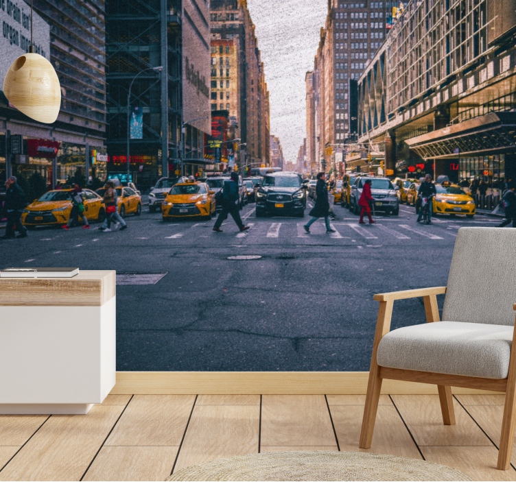 Mural de parede nova york rua movimentada - TenStickers