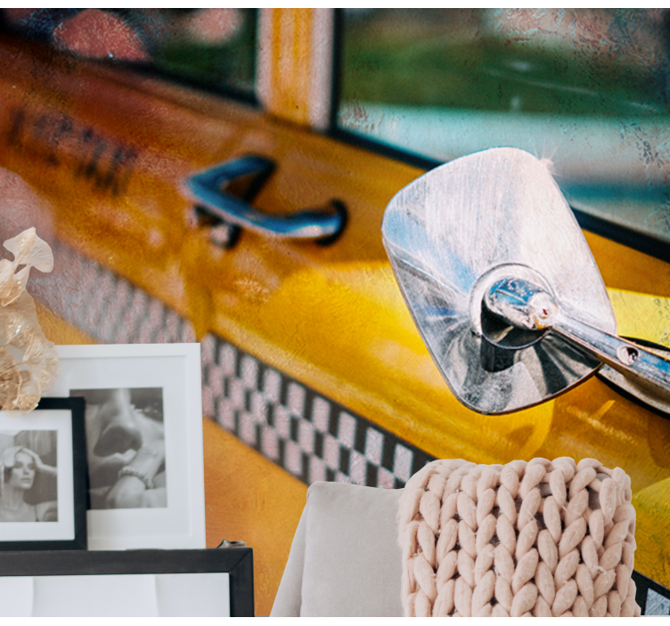 Mural de parede nova york taxi amarelo icônico - TenStickers