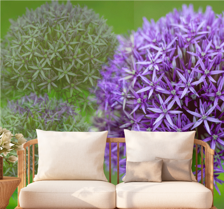 Mural de parede papoilas arranjo floral roxo - TenStickers