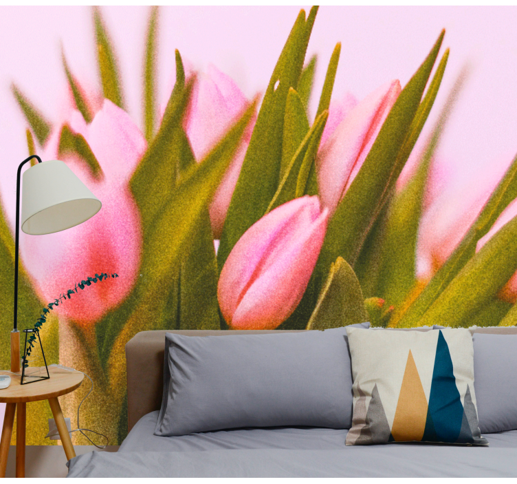 Mural de parede papoilas flores de tulipa rosa - TenStickers