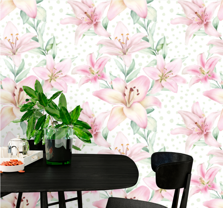 Mural de parede papoilas lírio floral delicado - TenStickers