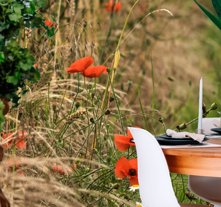 Mural de parede papoilas serenidade do campo - TenStickers