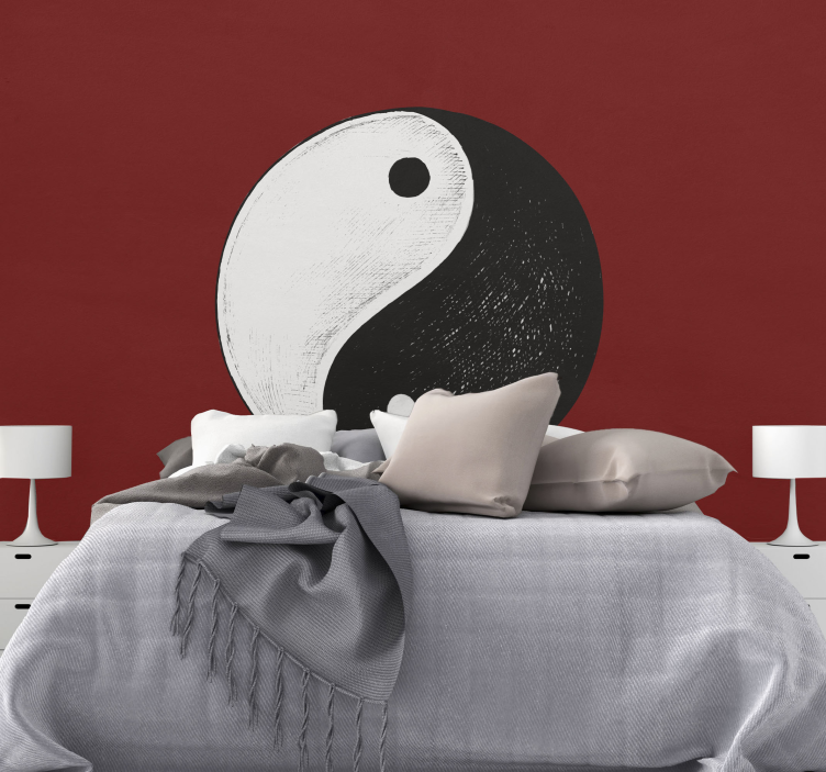 Mural de parede para quarto de casal símbolo yin yang - TenStickers