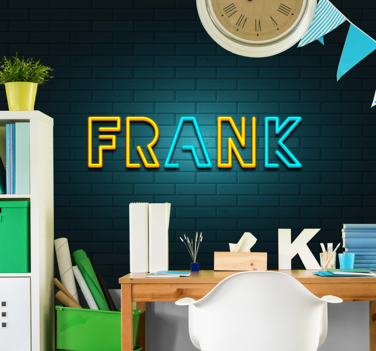 Mural de parede personalizável display de nome em neon - TenStickers