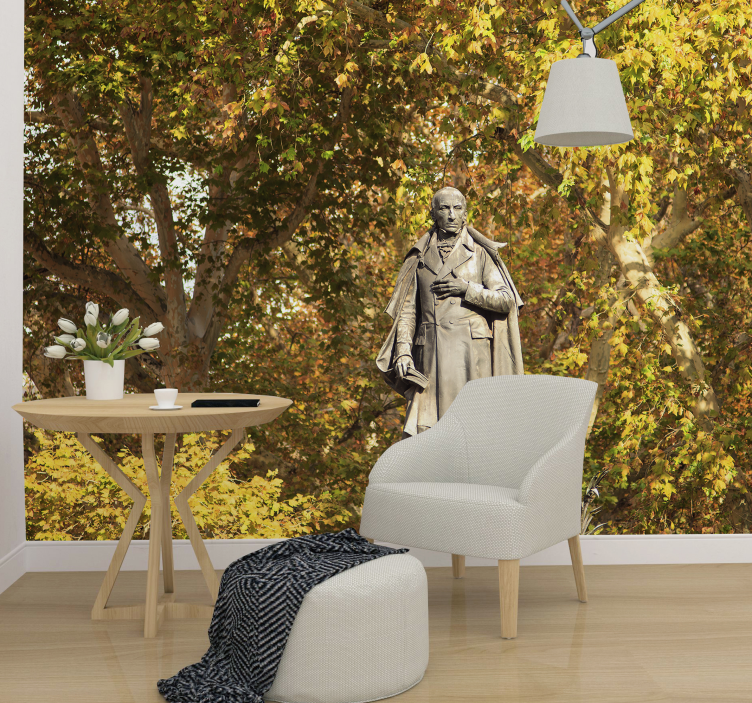 Mural de parede pessoa estátua entre folhagens - TenStickers