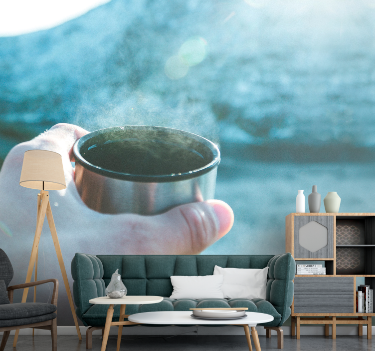 Mural de parede pessoa segurando bebida - TenStickers