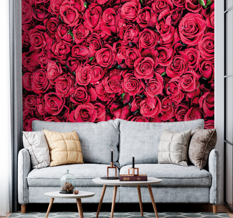Mural de parede rosas flores vibrantes - TenStickers