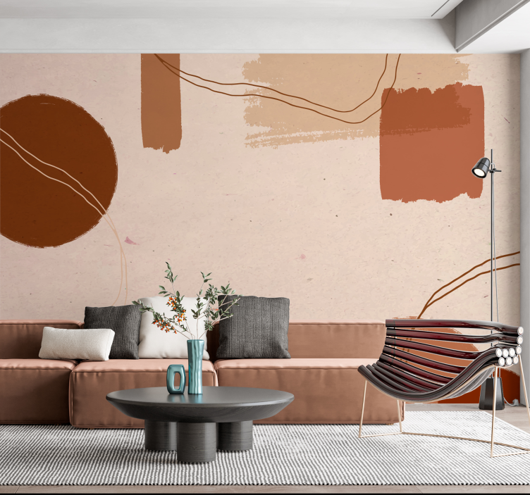 mural de parede terracota design abstrato - TenStickers