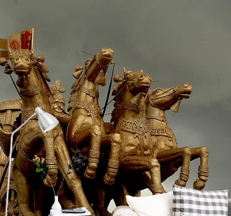 Mural de parede veículos cavalos de carroça histórica - TenStickers
