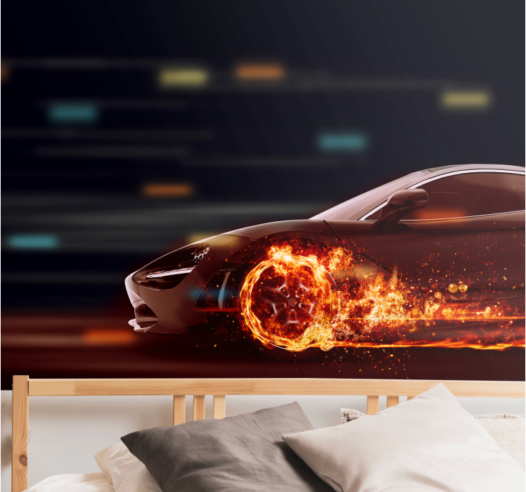 Mural de parede veículos em movimento dinâmico de corrida - TenStickers