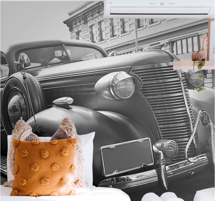 Mural de parede veículos exposição de carros clássicos - TenStickers