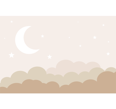 Mural de parede bebés nuvens com estrelas - TenStickers