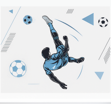 Mural de parede juvenis jogador azul atirando - TenStickers