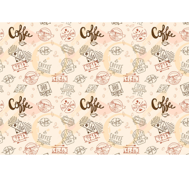 Mural de parede cozinha colagem de esboços de café - TenStickers