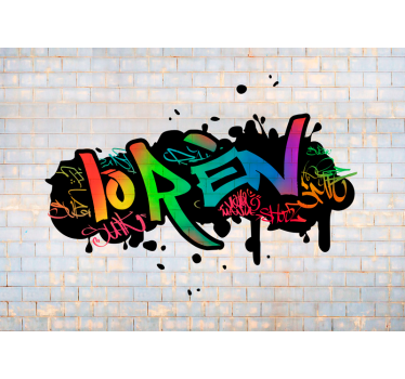 Fotomural vinílico arte urbanha graffiti nome  - TenStickers