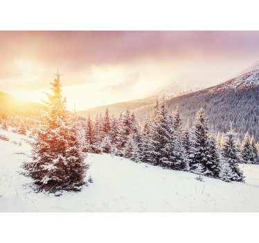 Fotomural de parede de paisagem montanhas nevadas - TenStickers