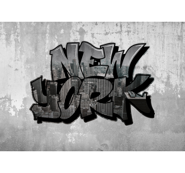 Murais de parede cidades e países Graffiti com vista da cidade - TenStickers