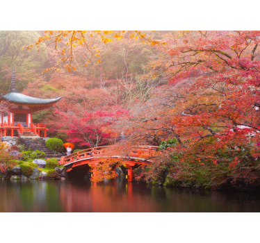 Fotomurais de paisagens pavilhão de jardim tranquilo - TenStickers