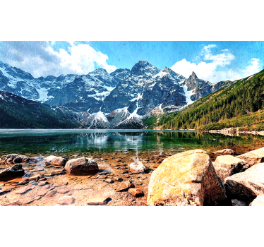 Fotomurais de paisagens vista reflexiva do lago da montanha - TenStickers