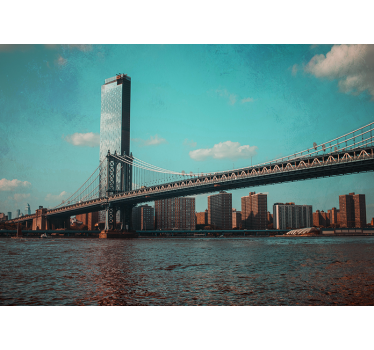 Mural de parede Nova York perspectiva da ponte do brooklyn - TenStickers