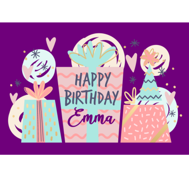 Mural de parede com frases para celebração de aniversário - TenStickers