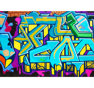 Mural de parede de arte urbana expressão urbana vibrante - TenStickers