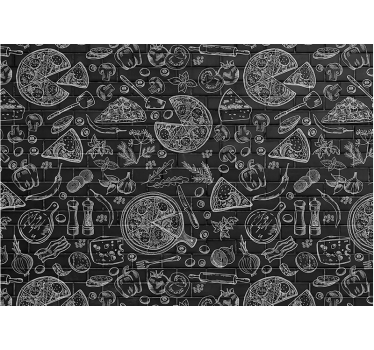 Mural de parede cozinha ilustração de delícias culinárias - TenStickers