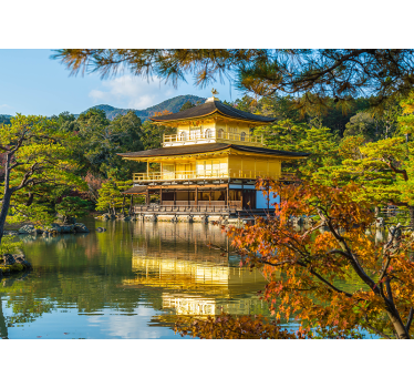 Fotomurais de paisagens reflexo do pavilhão dourado - TenStickers