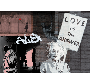 Mural de parede de arte urbana amor é resposta - TenStickers