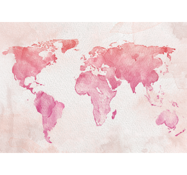 fotomural vinílico de parede de mapa-múndi de cor rosa neutro - TenStickers