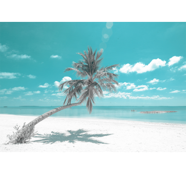 Fotomurais paisagistícos Praia com palmeira inclinada - TenStickers