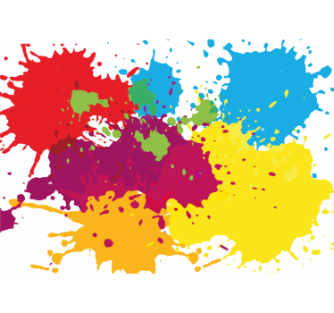 Mural de parede de arte urbana padrões de salpicos coloridos - TenStickers