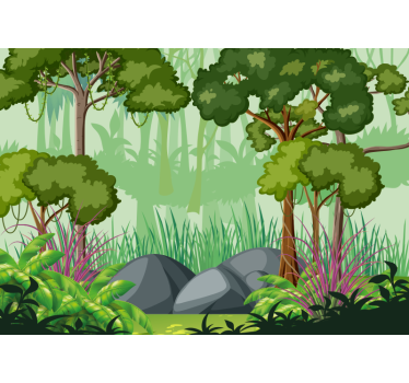 Fotomural selva paisagem de folhagens vibrantes - TenStickers