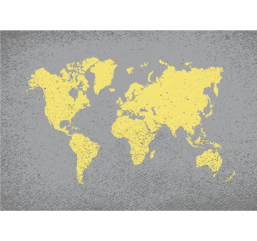 Mural de parede mapa mundial mapa mundi contornado - TenStickers
