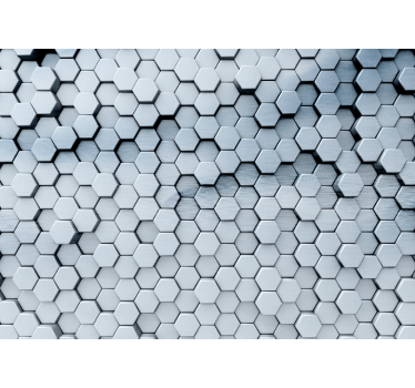 Fotomurais 3D Hexágonos metálicos - TenStickers
