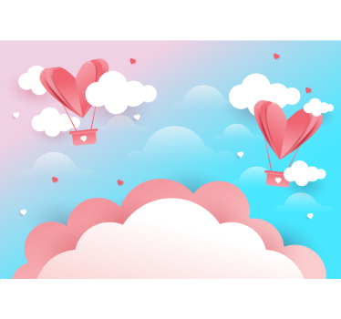 Mural de parede amor balões de coração flutuantes - TenStickers