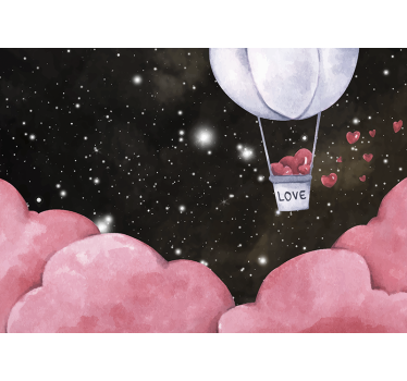 Mural de parede amor viagem do balão coração - TenStickers