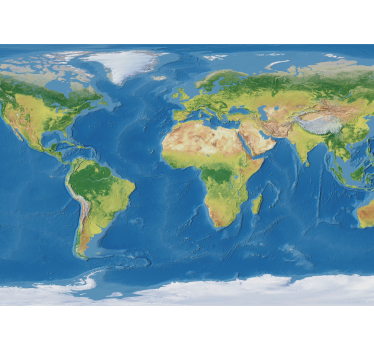 Fotomurais 3D Mapa-múndi geográfico realista - TenStickers