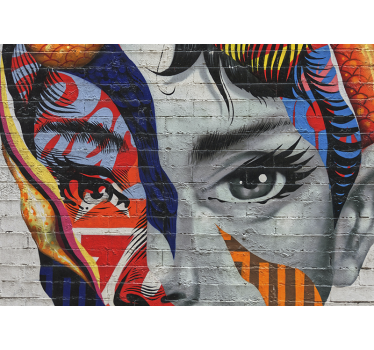 Audrey hepburn pop art pintando murais com graffiti - TenStickers