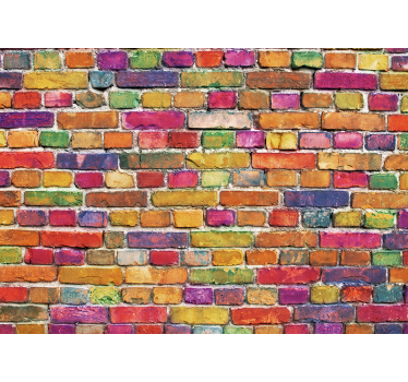 Tijolos de obras de arte coloridas pintando murais - TenStickers
