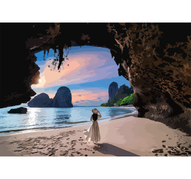 Fotomurais de paisagens refúgio na praia serena - TenStickers