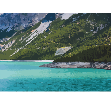 Fotomurais de paisagens lago da montanha tranquilo - TenStickers