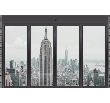 Mural de parede nova york skyline urbano empire state - TenStickers