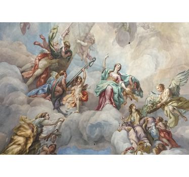 Mural de parede arte clássica figuras celestiais acima - TenStickers