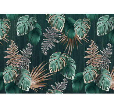 Fotomural para casa de banho folhas variadas - TenStickers
